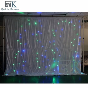 4x4M Background Starry Sky Curtain Theater Grand Starry White LED Stage Curtain Wedding Background Curtain Blue - Product Image 3