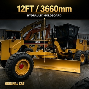 รถเกรดเดอร์มือสอง CAT 140H 185 แรงม้า VHP พร้อมริปเปอร์หลัง ใบมีด 12 ฟุต รถเกรดเดอร์ Caterpillar 140H สำหรับขาย - Product Image 3