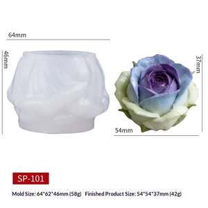 Moule en silicone en forme de rose, résistant aux hautes températures, de qualité alimentaire, <span class=keywords><strong>pour</strong></span> bougies, gypse, savons faits main, parfums et pâtisseries - Product Image 2