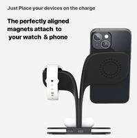 Pengisi Daya Nirkabel Cepat Magnetik Cerdas 5-in-1 15W, Stasiun Pengisian Daya, Cocok untuk Perangkat iPhone dan Android, Lampu Malam