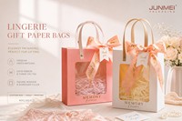 Sac en papier boutique de qualité supérieure avec finition texturée, matériaux recyclés, fermeture éclair et poignée longue pour cadeaux et artisanat