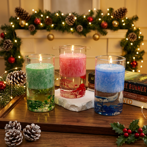 Velas Aromáticas Artísticas Coloridas en Frascos de Vidrio con Cera de Gel, Aroma de Aromaterapia, Forma de Flor, Sin Humo, Estilo Moderno, Decoración Navideña para el Hogar - Product Image 1