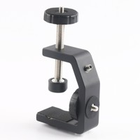 Support universel pour appareil photo en alliage d'aluminium à dégagement rapide 1/4 pour appareils photo reflex numériques et mini-caméras, fixation sur bord de bureau, support de table à pince en C