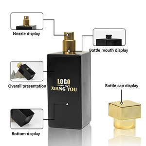 High End Black Glass <strong>Perfume</strong> Bottle Rectangular Mini Fine Mist Spray Bottle Portable Refillable <strong>Container</strong> - Product Image 3