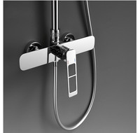 Ensemble de douche pluie en laiton avec mitigeur chaud/froid et inverseur, finition dorée de luxe, équipement de salle de bain élégant et matériel fiable