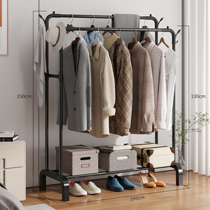 Nuovo Design: Stendibiancheria in Metallo <span class=keywords><strong>da</strong></span> Terra con Base in PP, per Interni/Esterni, Antiruggine, con Doppia Asta, Porta Cappotti e Stendino - Product Image 5
