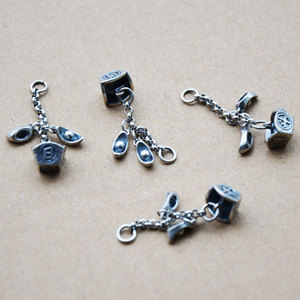 Pendentifs à pampilles en argent tibétain, breloques en forme de lingot pour la fortune quotidienne, accessoires pour la fabrication de bijoux et bracelets DIY - Product Image 4