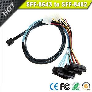 Mini SAS interne SFF-8643 à (4) connecteurs SFF-8482 29pin avec la puissance <span class=keywords><strong>de</strong></span> SATA, 1M - Product Image 4