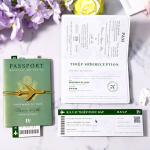 Tarjetas de felicitación con tema de viaje, pasaporte imprimible, <span class=keywords><strong>destino</strong></span>, tarjeta de embarque de boda, juego de tarjetas de invitación para decoración de fiesta de boda - Product Image 4