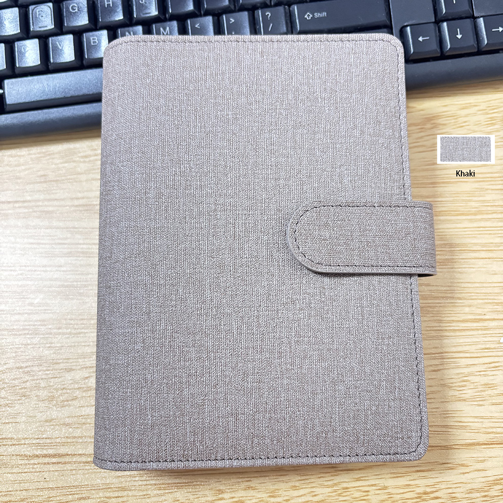 Carpeta de lino de color caqui