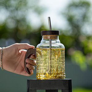 Théière en verre Dun Dun Pot avec couvercle et paille, infuseur à thé de 500 ml pour la maison et le bureau - Product Image 2