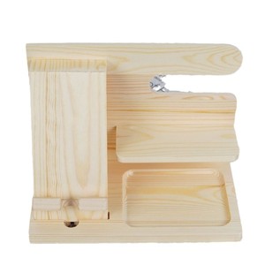 Wooden Phone Holder 25x15x19cm Natural Wood Color Desktop Stand For Office Desk <b>Glasses</b> Storage <b>Rack</b> - Product Image 5