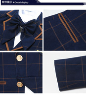 Unisex Britischer Stil Grundschul-Uniformset Trendiger Koreanischer Stil Karierter Strickstoff Oberschul-Klasse Cosplay Kindergarten