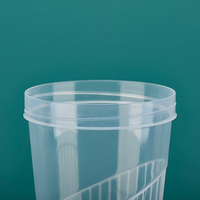 Tasse anti-brûlure en bande 16oz 24oz tasse à thé au lait jetable moulage par injection tasse filetée de fruits de thé au citron avec couvercle à vis