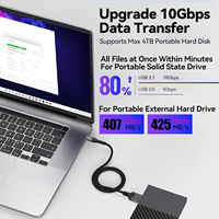 Kabel Hard Drive Eksternal OEM Kustom 10Gbps Micro B ke USB C 0.3m 0.5m 1m 2m 3m 5m Kabel USB C ke Micro B