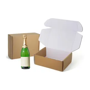 Impresión digital Venta Directa precio competitivo champán caja de regalo de correo reciclable cajas de papel personalizadas para vino