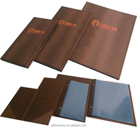 Offre Spéciale usine couverture directe conception alimentaire A5 Table papier Menu support 6 manches