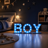 Lettres lumineuses géantes LED pour fête d'anniversaire, baby shower et décoration de mariage, lampe sur pied fonctionnant sur piles