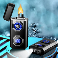 Briquet à flamme à arc haute puissance affichage de puissance de grande capacité briquet à arc rechargeable USB