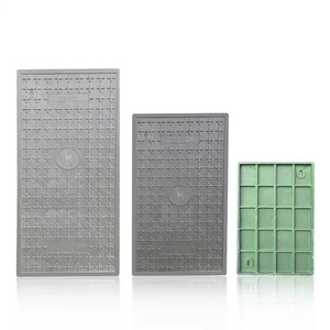 Polymer composite resin <b>square</b> manhole cover, power trench cover, sewer power distribution room manhole cover - Product Image 1