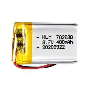 厂家直销lipo 3.7V 702030 400毫安时锂离子聚合物电池37 v li po电池