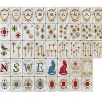 Jeu de Mahjong Américain en Acrylique Gravé avec Perles Baroques et Coquillages, Tuiles de Mahjong Sculptées à la Main, Vente Chaude