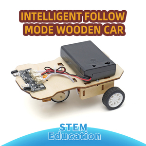 Kit Auto Robot con Sensore Intelligente, Progetto di Ingegneria Pratico, Veicolo in Compensato Tagliato al Laser, Giocattolo Educativo Montessori <span class=keywords><strong>per</strong></span> Bambini, Regalo di Compleanno - Product Image 1