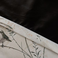 Tissu de rideau occultant imprimé toile florale papillon, composite 71-90%, au mètre