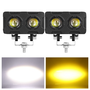 Phare laser à double lentille 15W, éclairage blanc et jaune, feux de brouillard LED, mini projecteur LED pour moto, double projecteur - Product Image 2