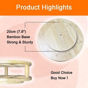 Organisateur de rangement de cuisine en bambou, plateau tournant pour épices, support à épices en bambou - Product Image 4