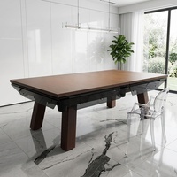 Table de billard extérieure de luxe, design élégant, étanche, 3-en-1, verre trempé, table de billard en cristal, verre de 12 mm, table de billard rose pour bar