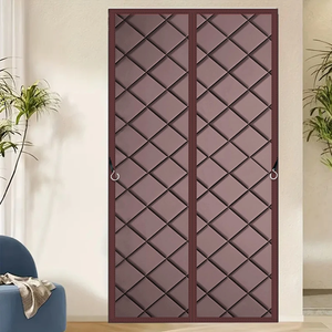 <span class=keywords><strong>Rideau</strong></span> de porte isolant à haute occultation en tissu Oxford à ondes magnétiques et rembourrage en polyester épaissi pour porte française, utilisation hivernale - Product Image 6