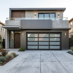Villa moderne <span class=keywords><strong>motorisée</strong></span> avec structure en acier fini, protection contre les intempéries, écran en fibre de verre/verre organique/verre trempé, <span class=keywords><strong>garage</strong></span> sectionnel - Product Image 1