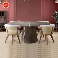 Ensemble de meubles de café en cuir moderne avec chaises de café et tables rectangulaires en marbre pour restaurants, écoles, chambres