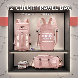Mochila de Viaje Rosa Personalizada de 20-35L, Impermeable, de Tela Oxford, con Correa Ajustable, Unisex, Cierre de Cremallera, con Diseño de Letras - Product Image 2