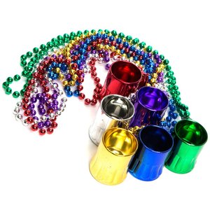 Collier de perles Mardi Gras de 33 pouces avec mini verre à bière en forme de mug - Couleurs assorties pour la <span class=keywords><strong>Saint</strong></span>-<span class=keywords><strong>Patrick</strong></span> - Product Image 1