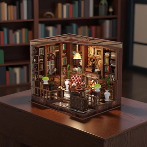 DIY Left Bank Study Cottage Modèle de construction en <span class=keywords><strong>bois</strong></span> à assembler en 3D pour adultes, jouet de décompression, décoration de bureau, cadeau - Product Image 1