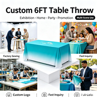 Housse de table extensible en spandex de 6 pieds, imprimée sur mesure avec logo, nappe couleur unie pour événements promotionnels et salons professionnels de 8 pieds
