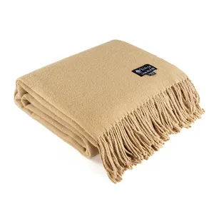 HengTai New Series 140*200CM Cheap Wool Blanket Tassel Blankets Real Wool Blanket For Home