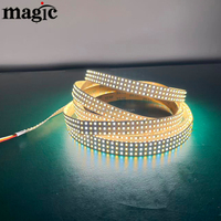 Lampu Led 480LED/M 3 baris SMD2835 DC 24V 2835 suhu ganda LED Strip Led CCT putih ganda