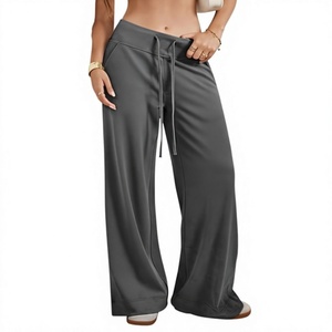 Women's Wide Leg Sweatpants Baggy High-Waisted Drawstring Street Fashion <b>Comfy</b> Joggers with Pockets OEM Custom logo Wholesale - Product Image 3