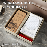 Kit d'Accueil Hôtelier en Papier Kraft avec Brosse à Dents, Dentifrice et Trousse de Rasage |   Logo personnalisé OEM