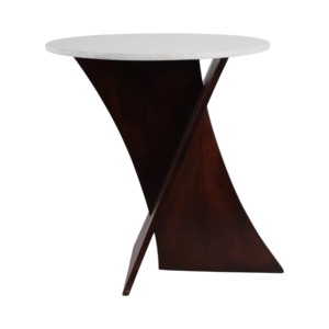 Elegante Tavolino d'Appoggio con Piano in Marmo Lucido e Base a Croce, Arredamento Moderno per Camera da Letto - Product Image 4