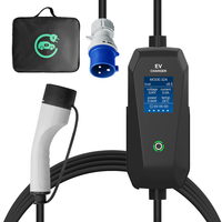 Chargeur de voiture électrique portable 7KW certifié NACS ETL, IP65, niveau 2, courant réglable de 6A à 32A, écran LCD, câble de 5M pour la maison
