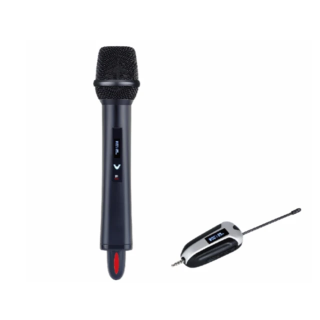Professional Uhf Wireless Microphone Dynamic High Sensitivity All Metal Rechargeable Microphone for Singing and Recording