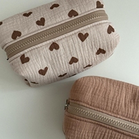 Maßgefertigte Kosmetiktasche aus Gaze-Material mit Großer Kapazität, Langlebig, Handgefertigt, mit Reißverschluss, Umweltfreundlich, für Babyhygiene, Personalisierbar