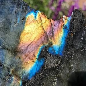 <b>Hot</b> Sale Natrual Crystal Slice Healing Handmade Crafts <b>Stone</b> Labradorite Raw Slab for Jewelry Materials - Product Image 2