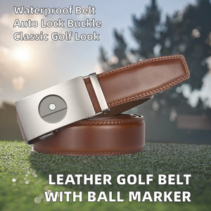 Cinturón Deportivo de Golf de Cuero Genuino Vintage, Venta al Por Mayor de Fábrica en Guangzhou, con Marcador de Pelota, Hebilla de Cierre Automático, Impermeable, Transpirable, en Caja de Regalo - Product Image 2