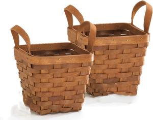 Cesta pequeña <span class=keywords><strong>de</strong></span> madera natural para aperitivos con mango WT, cesta <span class=keywords><strong>de</strong></span> regalo vacía, almacenamiento <span class=keywords><strong>de</strong></span> cocina para el hogar, cesta decorativa <span class=keywords><strong>de</strong></span> mimbre para <span class=keywords><strong>arreglo</strong></span> floral - Product Image 3