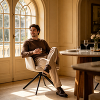 Chaise de salle à manger en velours CARLFORD avec pieds en métal doré, dossier incurvé et poignée annulaire pour maison moderne, salon, cuisine - Vente en gros